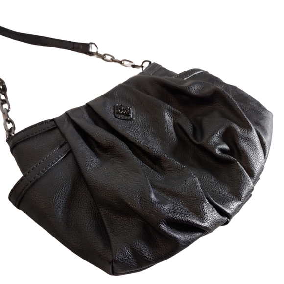 Simply Vera Vera Wang Handbags - Vintage SimplyVera Vera Wang black vegan leather crossbody scrunch purse y2k